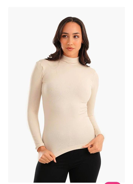 High Neck Long Sleeves Top (V)