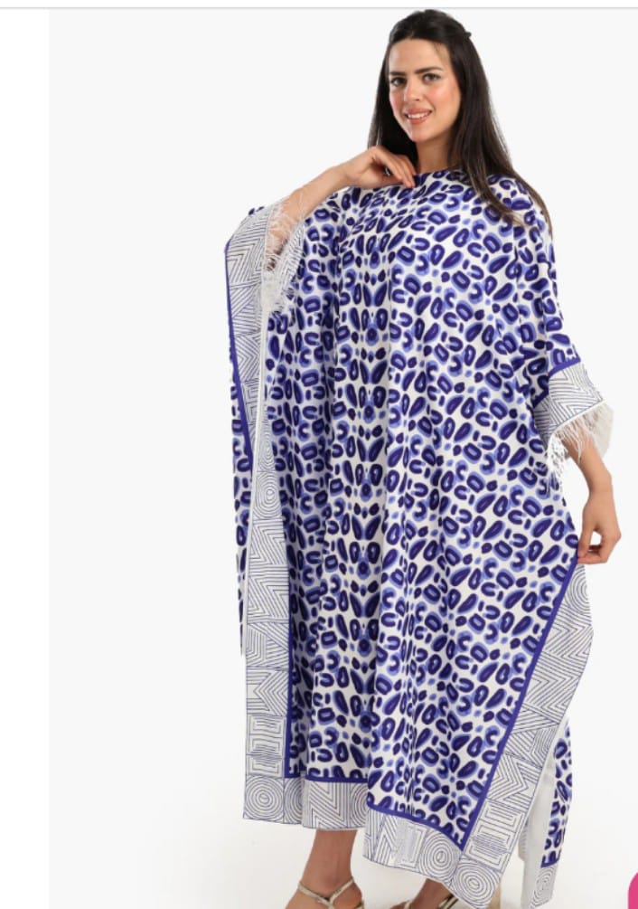 Printed blue abaya