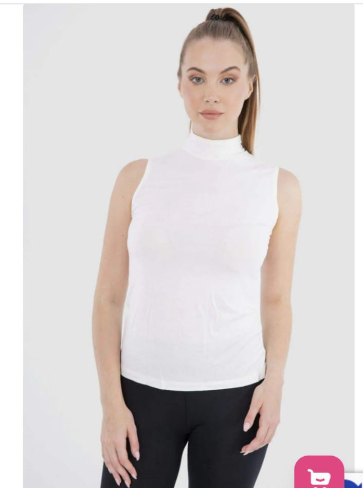 High neck sleeveless top (v)